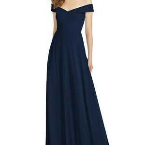 Dessy "BB123" off the shoulder gown - midnight blue